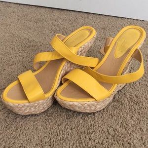 Yellow Wedges with Braided Soles ☀️